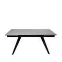 Mesa KELLY de 160 cm, en gris y negro, vista trasera en perspectiva