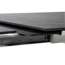 Mesa JANET 140, en negro y blanco, detalle del acabado