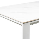 Mesa JANET 140, en blanco, detalle del acabado