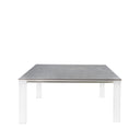 Mesa JANET 140, en gris y blanco, vista trasera en perspectiva