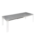 Mesa JANET 140, en gris y blanco, vista de conjunto
