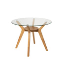 Mesa SABRINE de 100 cm, en roble, vista en perspectiva