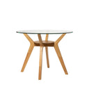 Mesa SABRINE de 120 cm, en roble, vista trasera en perspectiva