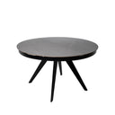 Mesa LUNA 130, en gris y negro, vista en perspectiva