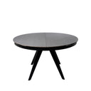 Mesa LUNA 130, en gris y negro, vista trasera en perspectiva