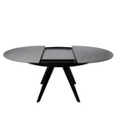 Mesa LUNA 130, en gris y negro, vista lateral