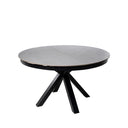 Mesa ZURI 130, en gris y negro, vista en perspectiva