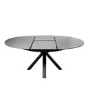 Mesa ZURI 130, en gris y negro, vista lateral