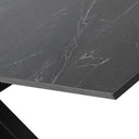 Mesa JOYCE de 140 cm, en negro con pata negra, vista lateral