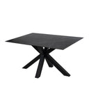 Mesa JOYCE de 160 cm, en negro con pata negra, vista en perspectiva