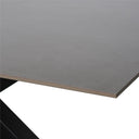 Mesa JOYCE de 160 cm, en gris con pata negra, vista lateral