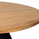 Mesa CHIARA, en natural y negro, vista lateral