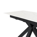 Mesa LORI de 120 cm, en blanco con pata negra, vista de conjunto