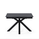 Mesa LORI de 120 cm, en negro con pata negra, vista trasera en perspectiva