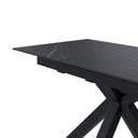Mesa LORI de 120 cm, en negro con pata negra, vista de conjunto