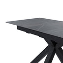 Mesa LORI de 120 cm, en gris con pata negra, vista de conjunto