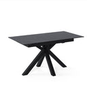 Mesa LORI de 140 cm, en negro con pata negra, vista frontal
