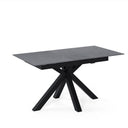 Mesa LORI de 140 cm, en gris con pata negra, vista frontal