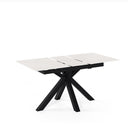 Mesa LORI de 160 cm, en blanco con pata negra, vista trasera