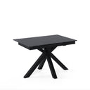 Mesa LORI de 160 cm, en negro con pata negra, vista en perspectiva