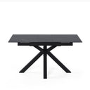 Mesa LORI de 160 cm, en negro con pata negra, vista lateral