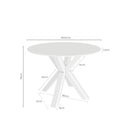 Croquis de medidas — Mesa FIORELLA de 100 cm, en travertino