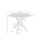 Croquis de medidas — Mesa FIORELLA de 100 cm, en blanco