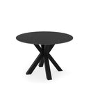 Mesa FIORELLA de 100 cm, en negro con pata negra, vista en perspectiva
