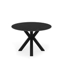 Mesa FIORELLA de 100 cm, en negro con pata negra, vista trasera en perspectiva