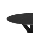 Mesa FIORELLA de 100 cm, en negro con pata negra, vista lateral