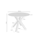 Croquis de medidas — Mesa FIORELLA de 120 cm, en travertino