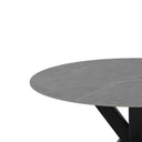 Mesa FIORELLA de 120 cm, en gris con pata negra, vista lateral