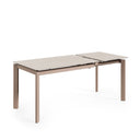 Mesa CONSTANCE de 120 cm, en travertino, vista frontal