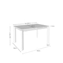 Croquis de medidas — Mesa CONSTANCE de 120 cm, en blanco