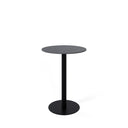 Mesa LYA alta de 96 cm, en gris con pata negra, vista en perspectiva