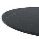 Mesa LYA alta de 96 cm, en negro con pata blanca, vista trasera en perspectiva