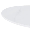 Mesa LYA baja, en blanco con pata blanca, vista trasera en perspectiva