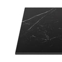 Mesa SAMIRA alta de 96 cm, en negro con pata blanca, vista trasera en perspectiva