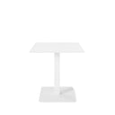 Mesa SAMIRA baja, en blanco con pata blanca, vista en perspectiva