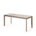 Mesa CONSTANCE de 140 cm, en travertino, vista frontal