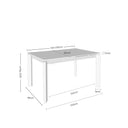 Croquis de medidas — Mesa CONSTANCE de 140 cm