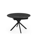 Mesa SUVI de 100 cm, en negro con pata negra, vista en perspectiva