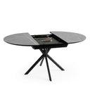Mesa SUVI de 100 cm, en gris con pata negra, vista de conjunto