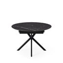 Mesa SUVI de 120 cm, en negro con pata negra, vista trasera en perspectiva