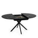 Mesa SUVI de 120 cm, en negro con pata negra, vista de conjunto