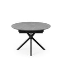 Mesa SUVI de 120 cm, en gris con pata negra, vista trasera en perspectiva