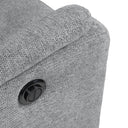 Sillón relax KASUMI manual, eléctrico o Power Lift, en gris claro, detalle de la botonera del motor