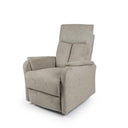 Sillón relax KASUMI manual, eléctrico o Power Lift, en taupe, versión Power Lift, vista en tres cuartos