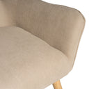 Butaca BRUGES, en beige, detalle del acabado