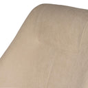Mecedora COPENHAGEN, en beige, detalle del tapizado y de la estructura
